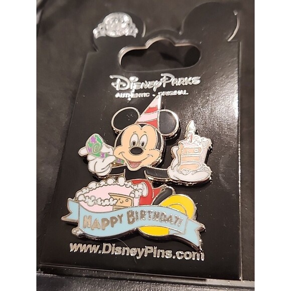 Disney Pin 116058 Mickey Mouse Happy Birthday cake candle Banner Party Time 2016 - Picture 2 of 6